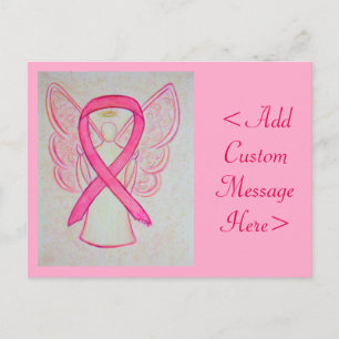 Roze bewustwording Ribbon Angel - Briefkaart voor