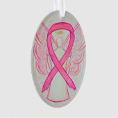 Roze bewustwording Ribbon Angel Ornament Pendant (voorkant)