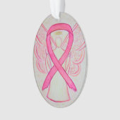 Roze bewustwording Ribbon Angel Ornament Pendant (voorkant)