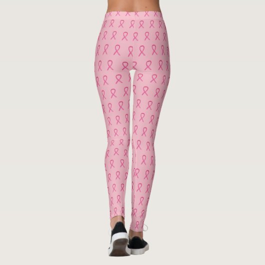 Roze bewustwording Ribbon Art Breast Cancer Leggin Leggings (Achterkant)