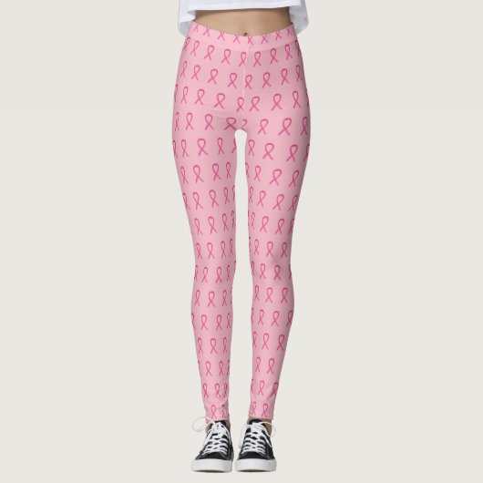 Roze bewustwording Ribbon Art Breast Cancer Leggin Leggings (Voorkant)