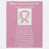 Roze bewustwording Ribbon Cancer Angel Chemo Blank Fleece Deken (Voorkant)