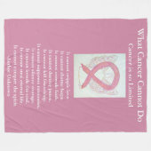 Roze bewustwording Ribbon Cancer Angel Chemo Blank Fleece Deken (Voorkant (Horizontaal))