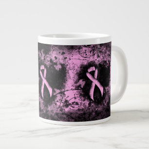 Roze bewustwording Ribbon Grunge Heart Grote Koffiekop