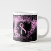 Roze bewustwording Ribbon Grunge Heart Grote Koffiekop (Rechts)