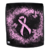 Roze bewustwording Ribbon Grunge Heart Rugtassen (Verwijderbaar gezicht)