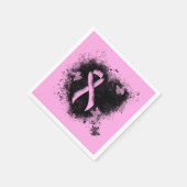 Roze bewustwording Ribbon Grunge Heart Servetten (Hoek)