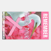 Roze bewustzijn rechthoekige sticker (Voorkant)