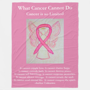 Roze bewustzijn Ribbon Angel Cancer Chemo Blanket Fleece Deken