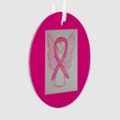 Roze bewustzijn Ribbon Angel Gepersonaliseerd sier Ornament (voorkant)