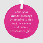 Roze bewustzijn Ribbon Angel Gepersonaliseerd sier Ornament (achterkant)