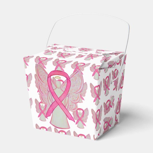 Roze bewustzijnslint engel cadeau dozen bedankdoosjes (Voorkant Zijde)