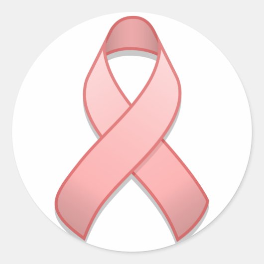 Roze Bewustzijnslint Ronde Sticker (Voorkant)