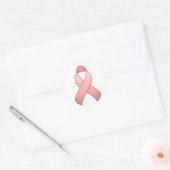 Roze Bewustzijnslint Ronde Sticker (Envelop)