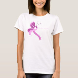 Roze Bewustzijnslint Vlinder T-shirt