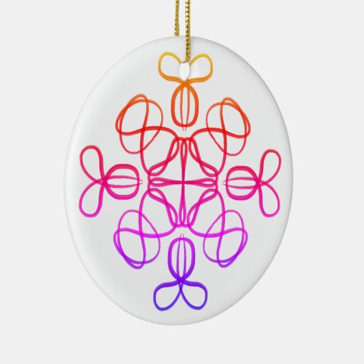 Roze Bezige Bij Doodle Mandala #18 Keramisch Ornament (Rechts)