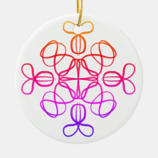 Roze Bezige Bij Doodle Mandala #18 Keramisch Ornament (Voorkant)