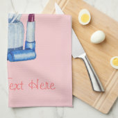 Roze bezinkborstels in stilleven van de houder theedoek (Quarter Fold)