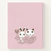 Roze BFF Schattigee Cartoon Kitten en Bunny Kinder Notitieboek (Achterkant)