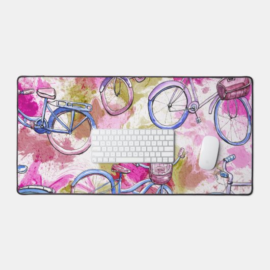 Roze Bicycle Desk Mat (Keyboard & Muis)