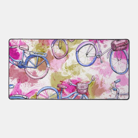 Roze Bicycle Desk Mat (Voorkant)