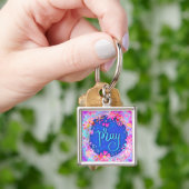 roze bidden inspirerende bloemen sleutelhanger (Hand)