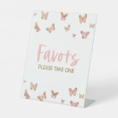 Roze biffelkant voor Tafelteken Reclamebord Met Voetstuk (Voorkant)