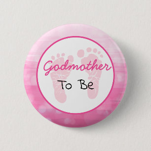 Roze Big Godmoeder om Baby shower te worden Ronde Button 5,7 Cm
