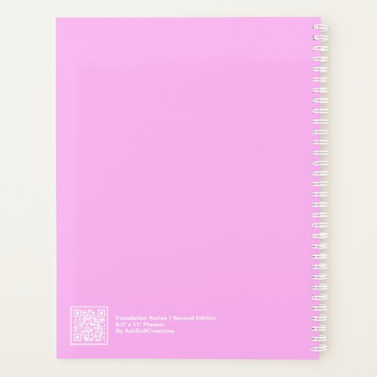 Roze Big Year Groot Planner (Achterkant)