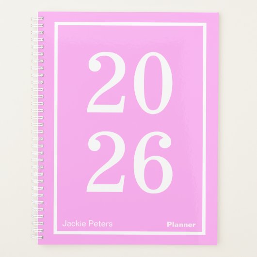 Roze Big Year Groot Planner (Voorkant)