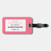 Roze biggetje bagagelabel (Achterkant horizontaal)