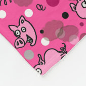 Roze Biggetje Cartoon  Fleece Deken (Hoek)
