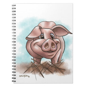 Roze Biggetje in de Stro Cartoon Notitieboek