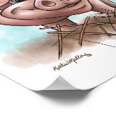 Roze Biggetje in de Stro Cartoon Poster (Hoek)