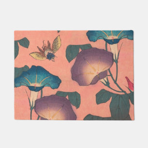 Roze Bij Bloem Klassieke Hokusai Kunst Deurmat