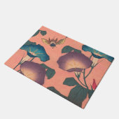Roze Bij Bloem Klassieke Hokusai Kunst Deurmat (Schuin)