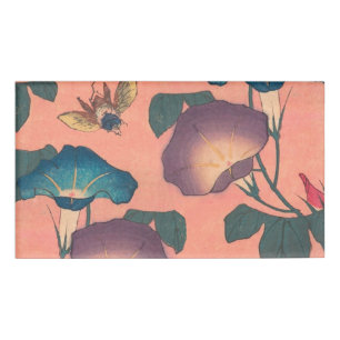 Roze Bij Bloem Klassieke Hokusai Kunst Naambadge