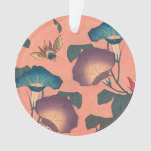 Roze Bij Bloem Klassieke Hokusai Kunst Ornament