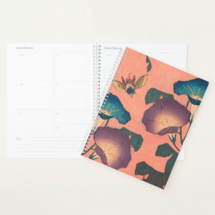 Roze Bij Bloem Klassieke Hokusai Kunst Planner