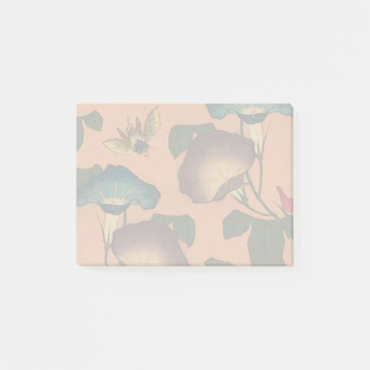 Roze Bij Bloem Klassieke Hokusai Kunst Post-it® Notes (Voorkant)
