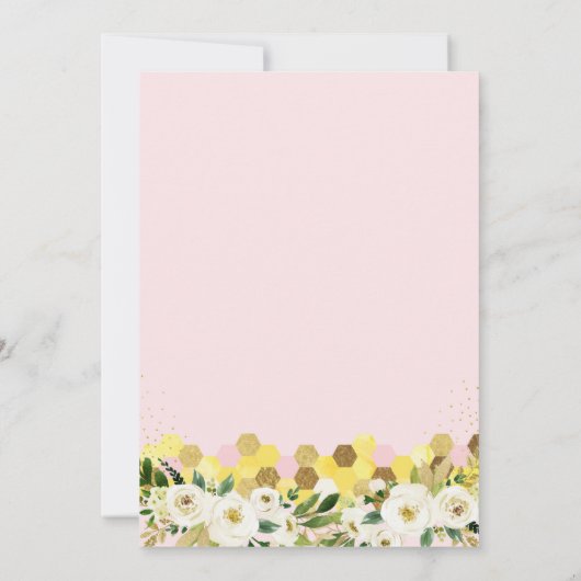 Roze bij eerste geboorte kaart (Achterkant)