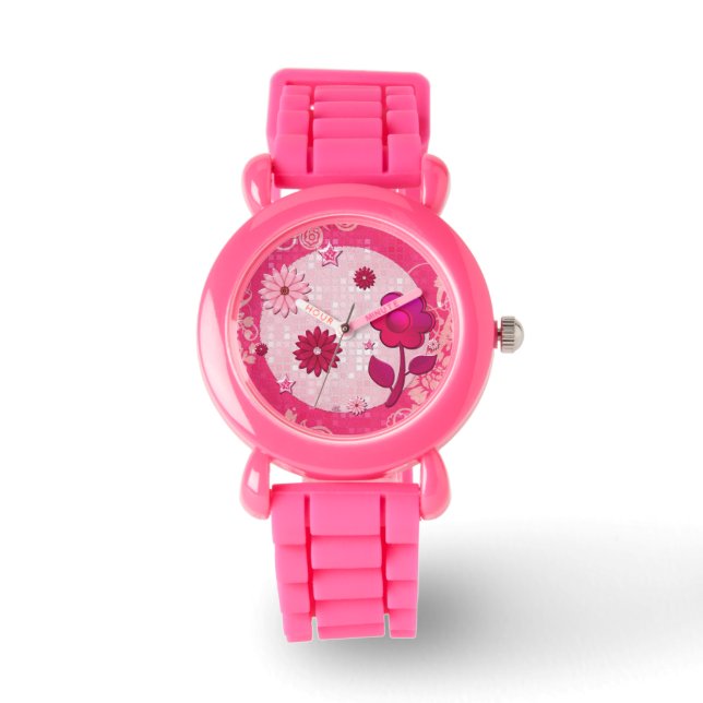 Roze bij Play Jeweled TWEEN TEEN Horloge (Voorkant)