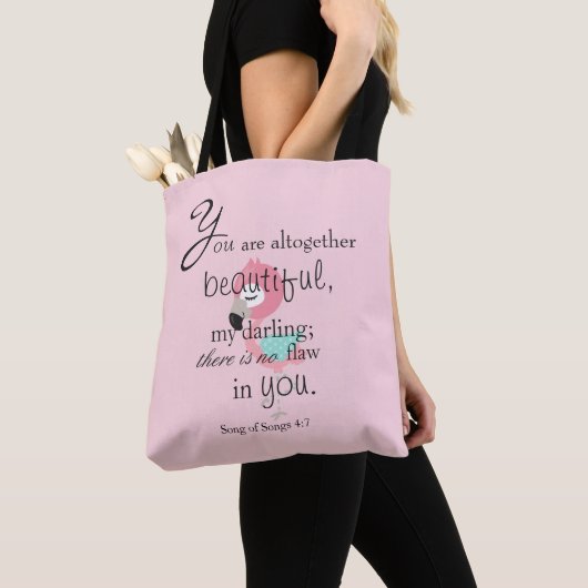  roze bijbelse flamingstok tote bag (Dichtbij)