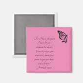 Roze Bijbelvers Vlinder Jeremia 29:11 Magneet (Voorkant / Achterkant)