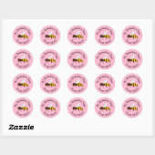 Roze bijen - fantastische werkstickers ronde sticker (Vel)