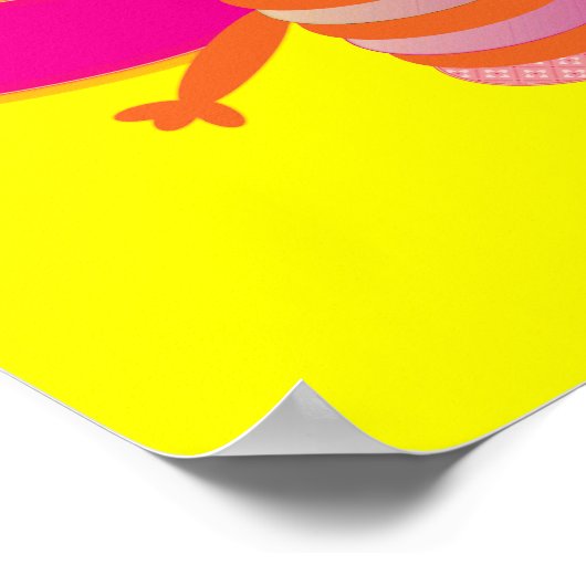 Roze bijen poster (Hoek)