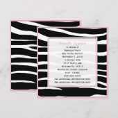 Roze bijgesneden: Uitnodiging van zebra (Voorkant / Achterkant)