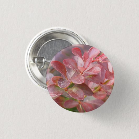  roze bijkantoren ronde button 3,2 cm (Voorkant /achterkant)