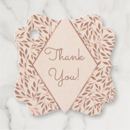 Roze bijtende bladeren botanisch glam Vrijgezellen Bedankjes Labels