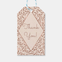 Roze bijtende bladeren botanisch glam Vrijgezellen Cadeaulabel